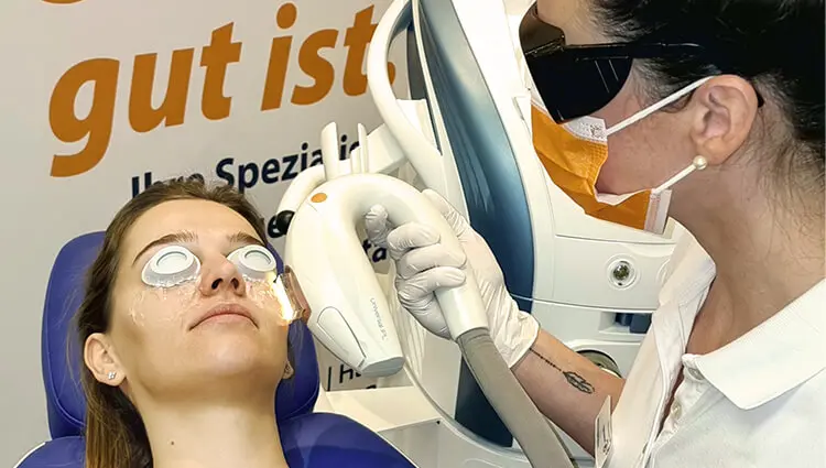 Anwendung von IPL-Lichtimpulsen bei MUNICH EYE